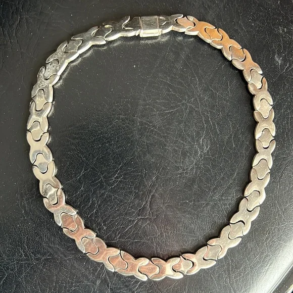 Mexican Sterling Silver Salvador Jualler Puzzle Collar Necklace Taxco 925 TJ-21 - Picture 4 of 13